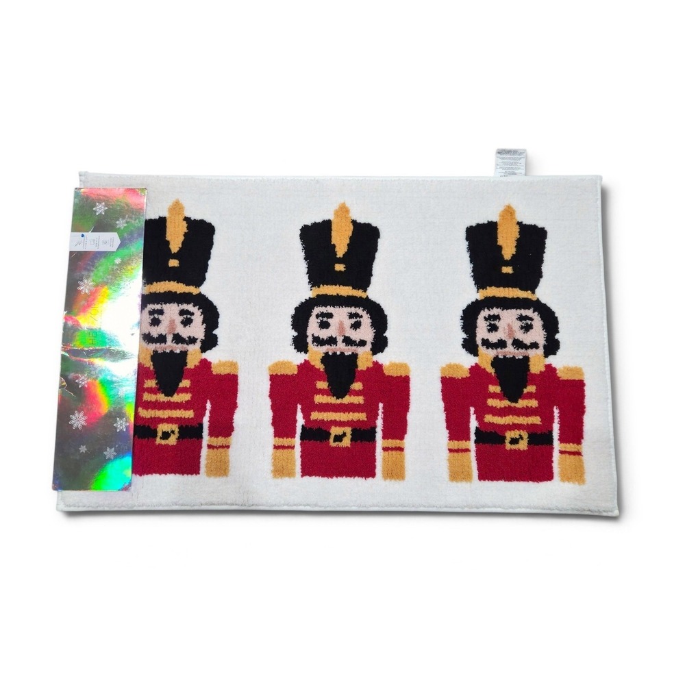 Rachel Zoe Nutcracker Christmas Holiday Bath Rug Red White Black 21x34 New